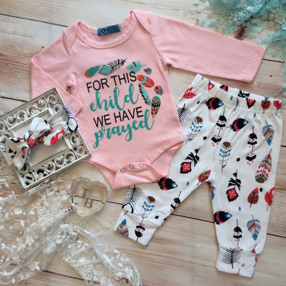 Boutique Baby Girl 3pc Outfit